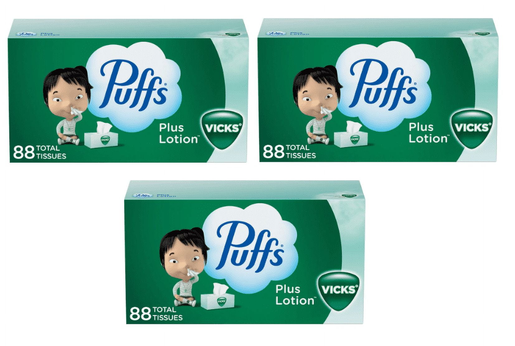 Puffs Plus Lotion With The Scent of Vicks Facial Tissues 24 Family Boxes 88  per for sale online
