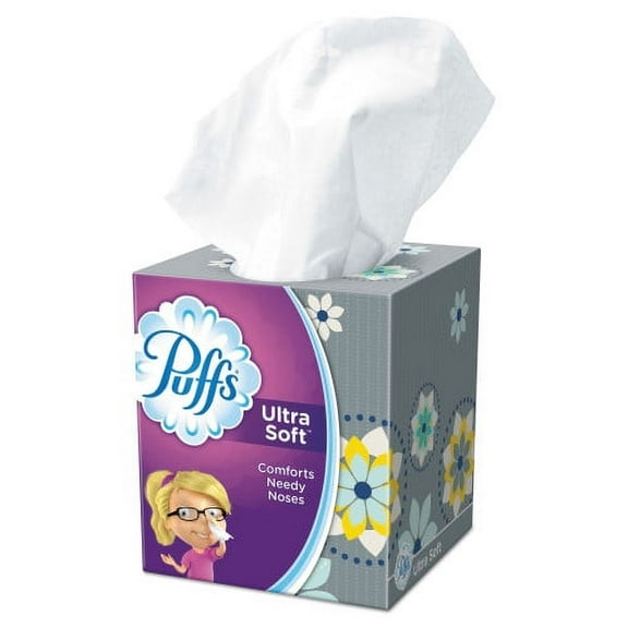 Puffs Ultra Soft Facial Tissue, 2-Ply, White, 56 Sheets/Box