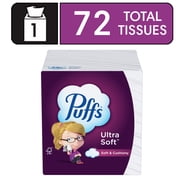 Puffs Ultra Soft Non-Lotion Facial Tissue, 1 Mega Cube Box, 72 Facial Tissues per Box