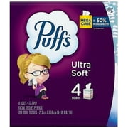 Puffs Ultra Soft Non-Lotion Facial Tissue 4 Mega Cubes 288 Tissues