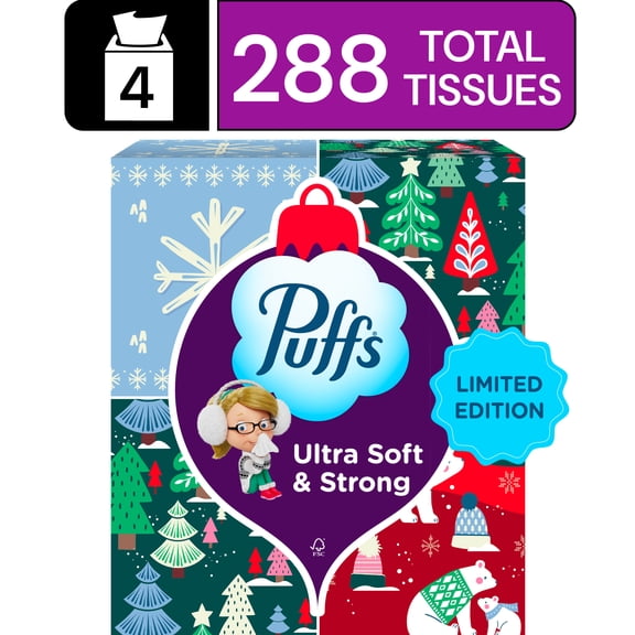 Puffs Ultra Soft Facial Tissues, 4 Count