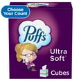 thumbnail image 1 of Puffs Ultra Soft Non-Lotion Facial Tissues, 4 Mega Cube Boxes, Purple, 72 Tissues per Box-Pack of 2, 1 of 5