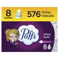 thumbnail image 1 of Puffs Ultra Soft Facial Tissues, 8 Mega Cube Box, 72 Facial Tissues per Box, 1 of 11