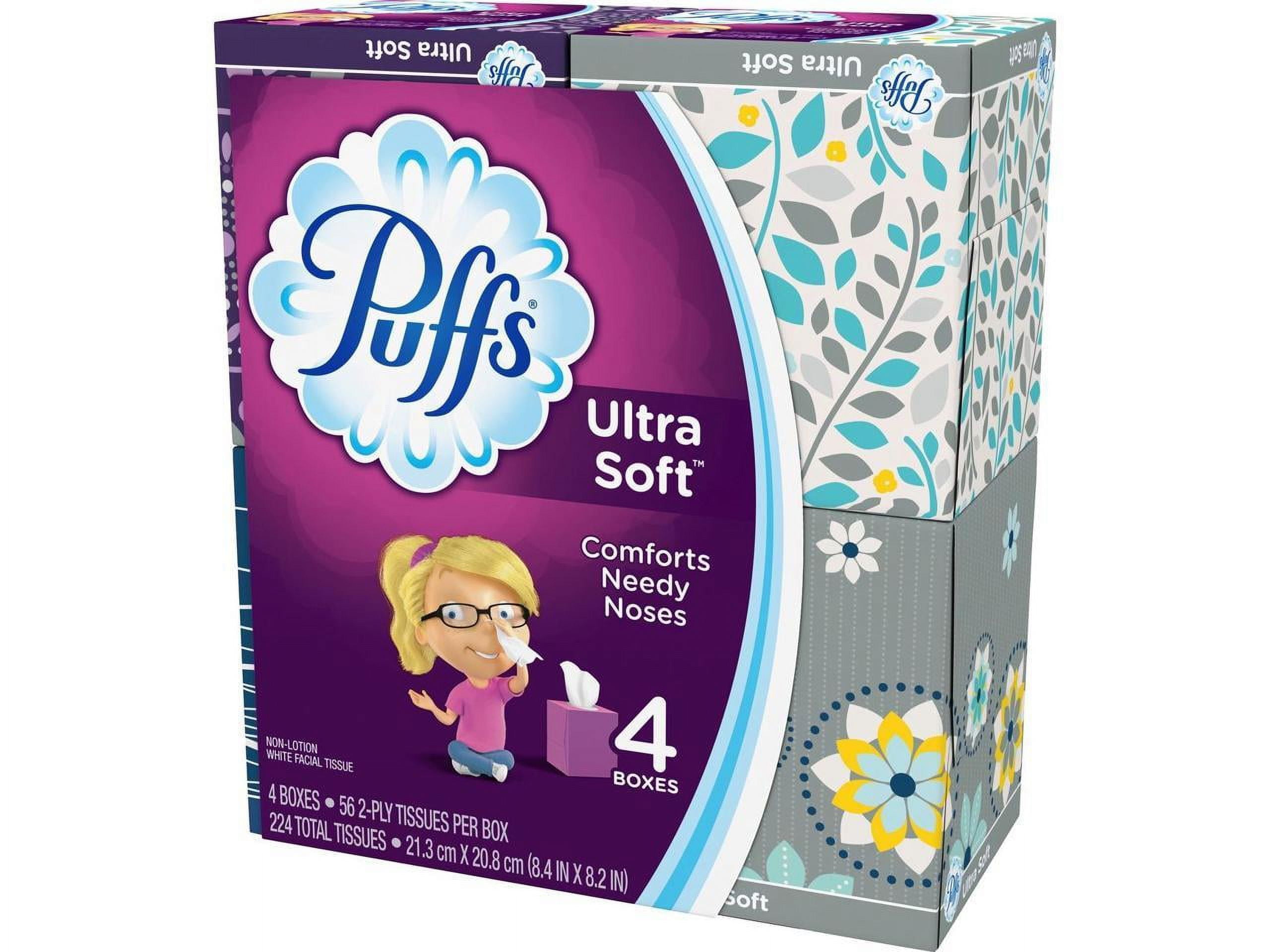 Puffs Plus Lotion Facial Tissues, 8 Family Boxes, 120 Tissues per Box