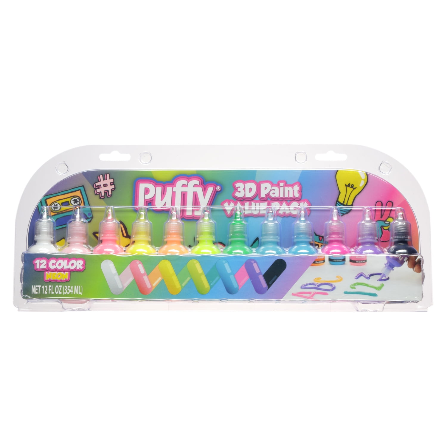  Tulip Puffy 3D Paint, Neon Colors, Set of 12 : Arts