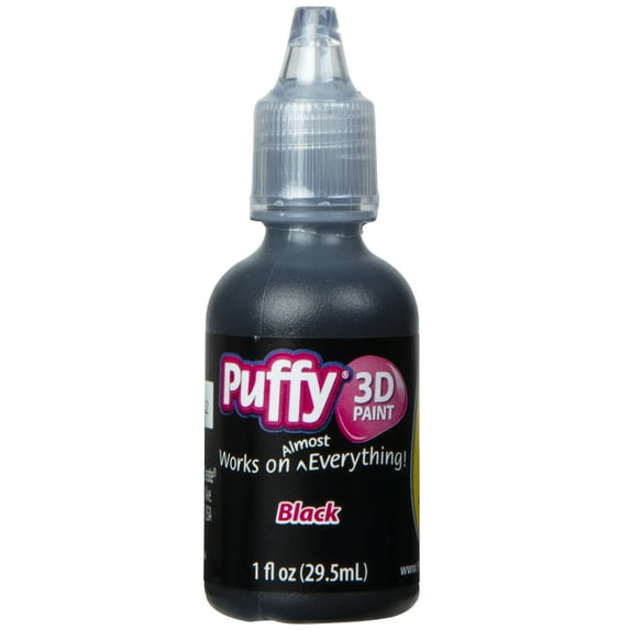 Puffy 3D Puff Paint, Fabric and Multi-Surface, Black, 1 fl oz Liquid Puff