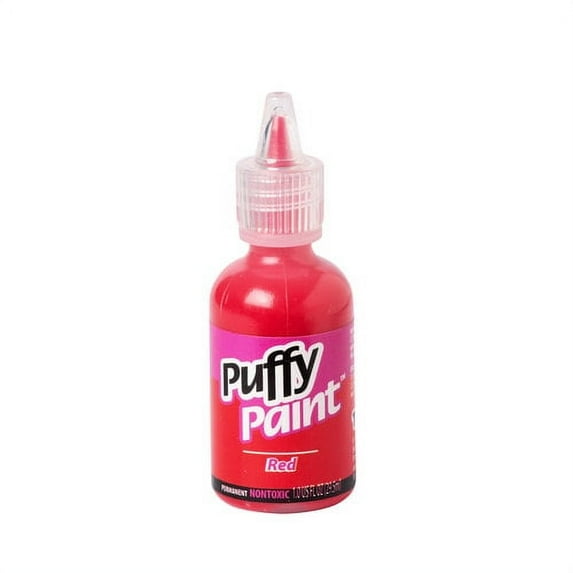 Puffy 3D Puff Paint, Fabric and Multi-Surface, True Red, 1 fl oz Liquid Puff
