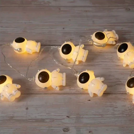 Puffy Astronaut String Lights, 5ft Warm White LED Decorative Light Strand