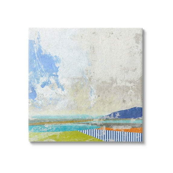 Puffy Clouds Beach Pattern Layers Abstract Graphic Art Gallery Wrapped Canvas Print Wall Art