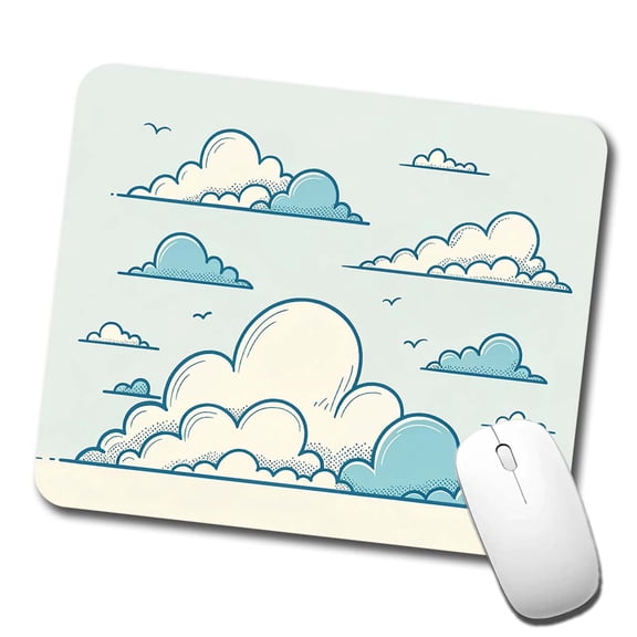 Puffy Clouds Minimalist Style Mouse Pad Low Profile Gaming Mat