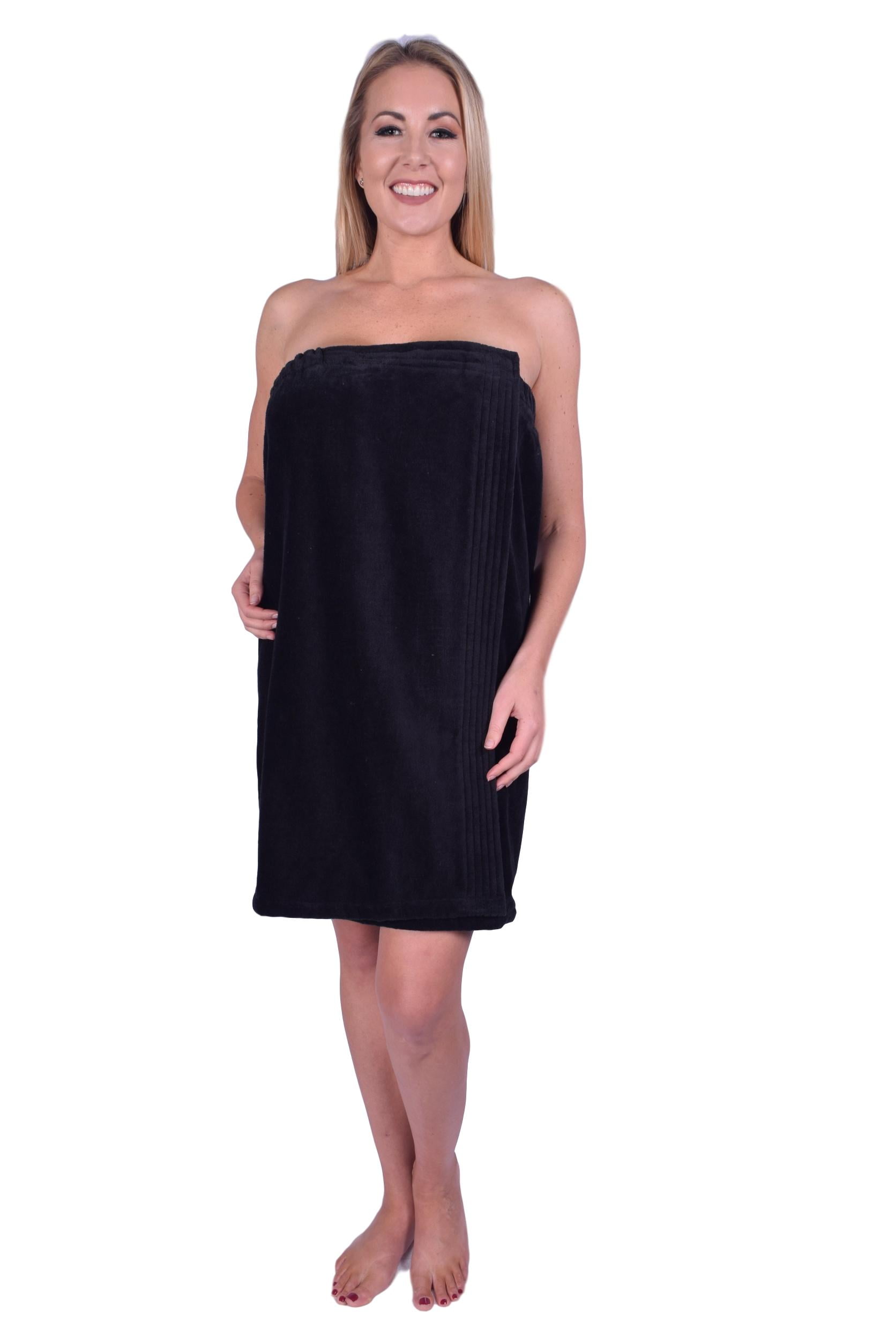 Puffy Cotton Terry Velour Shower Spa Towel Bath Wrap with Adjustable ...