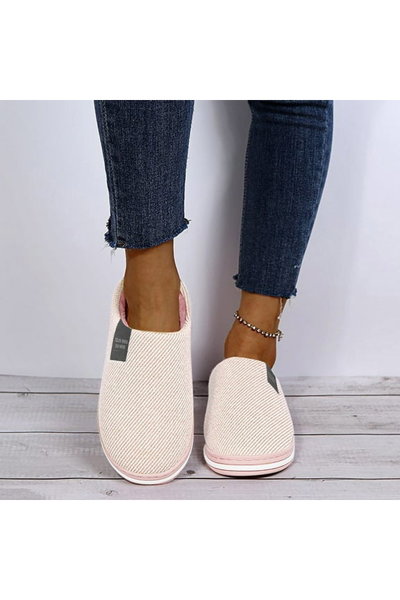 Puffy Cozy Slipper, Winter Fuzzy Warm Plush House Warm Slides for Women (Pink 37)