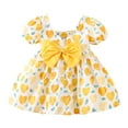 thumbnail image 1 of Puffy Dresses For Baby Girls Size 10 12 Floral Dress Girl Easter Dresss A-Line Princess Dress Bow Dress Tutu Dresses Spring Summer Dresses Beach Vacation Clothes #Yellow 18-24 Months, 1 of 3