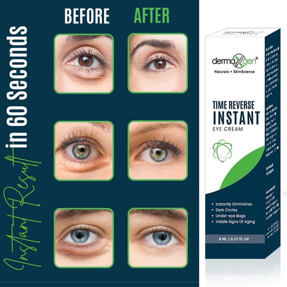 INSTANT EYEBAG REMOVER - TIME REVERSE- Visibly Reduce Under-Eye Bags, Wrinkles, Dark Circles, Fine Lines & Crow's Feet Instantly