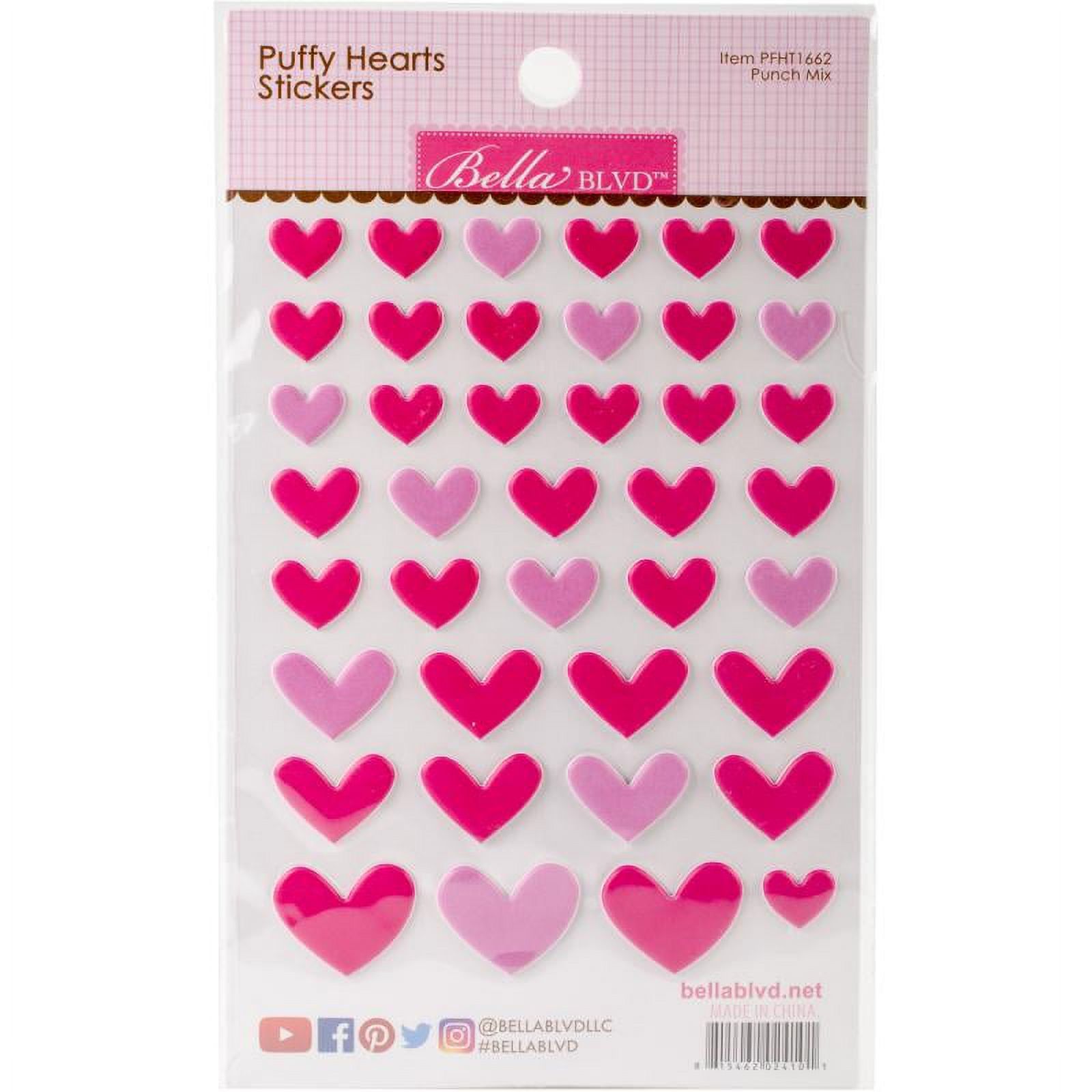 Puffy Heart Stickers Punch Mix