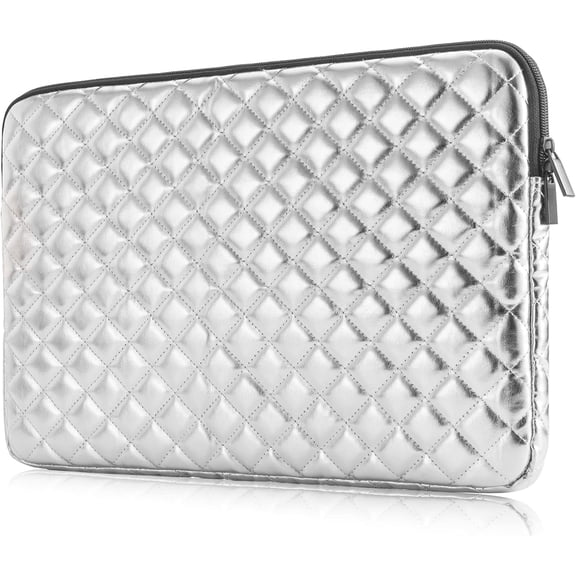 Puffy Laptop Sleeve 11 12 13 13.3 14 15 15.6 inch Case Protective Bag Quilted PU Leather Lined Padded