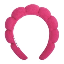 Puffy Makeup Headband, Skin Care Sponge Spa Headband for Washing Face, Hot Pink R0782