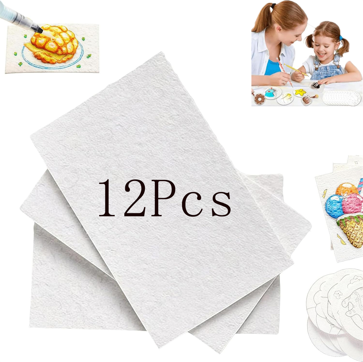 LUKIUP Magic Puffy Paint, Kit Pittura 3D In Schiuma Per Bambini, 12 Colori Di Penne, Carte Incluse, Disegni A Rilievo Popcorn