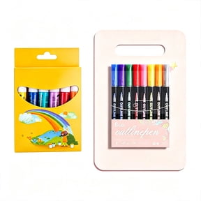 Puffy Pens Jelly Paint Markers, 14 Piece Colorful 3D Drawing Pens for with 6 Puffy and 8 Double Line Outline Pens, Educational Art Craft Gift Set
