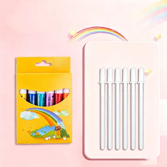 Puffy Popcorn Pens, 6 Colors Heat Expanding Jelly Paint Marker Kit for K*ids Art and Crafts, Featuring 3D Texture and Non-Clogging Flow for S*chool Drawing and Creative DIY Projects