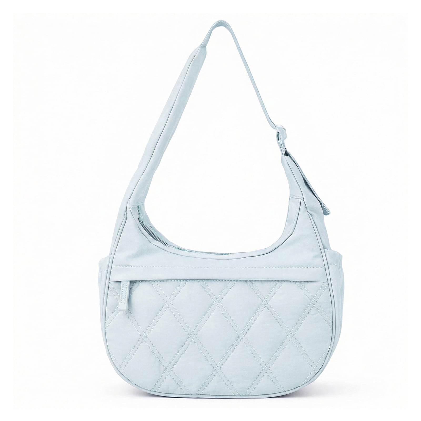 DEFAHN Puffy Quilted Tote Bag for Women, Soft Nylon Crossbody Bag with Zipper Pockets, Large Lightweight Carryall Hobo Handbag for Work Travel School, Gift Idea