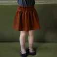 thumbnail image 1 of Puffy Skirt for Girls Girls' Corduroy Half Skirt Built in Shorts Children's Vintage A-Line Skirts Brown 3Y, 1 of 3