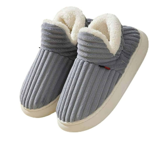 Puffy Slipper Booties for Women Men, Winter Fuzzy Warm Thick-Soled Plush House Cloud Slides, Cozy Indoor Outdoor Anti-Slip Soft Fleece Lined House Shoes
