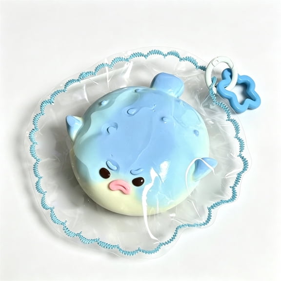 Puffy Squeeze Toy Toy Soft Creamy Texture DIY Stress Relief Handmade Fidget Toy, Blue
