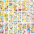 DOBIKULU 3D Puffy Animal Stickers, 500+ Reusable Stickers for Kids, 24