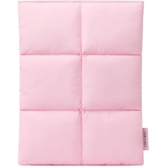 Puffy Tablet Sleeve 7-8 Inch Compatible for iPad mini 7 2024 A17 Pro, Mini 6 2021 A15, Quilted Puffer Carrying Case Women Men, Candy Pink