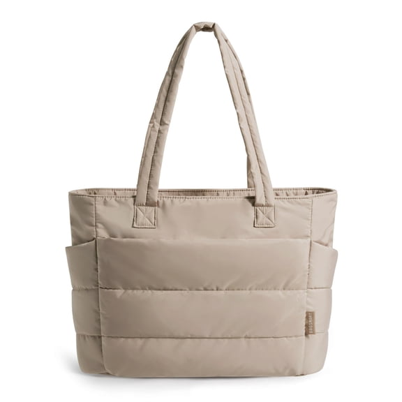 Puffy Tote Bag for Women, Lightweight Work Tote Handbag | 20L for 15.6" Laptop/ 18L for 15.6" Laptop, Quilted Shoulder Bag for Travel College Gym Daily