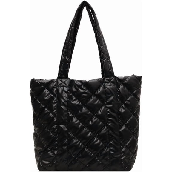 Puffy Tote Bags for Women Quilted Shoulder Bag Large Capacity Puffer Hobo Handbag Lightweight Crossbody Bag