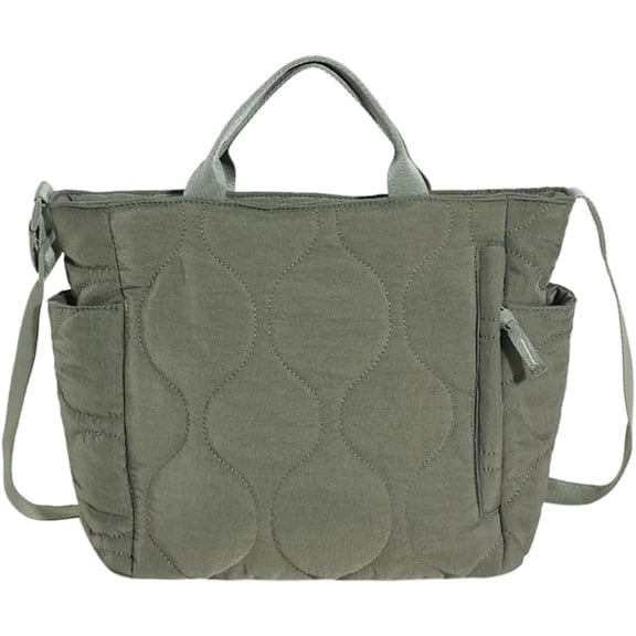 Puffy Tote Bags for Women Quilted Shoulder Bag Large Capacity Puffer Hobo Handbag Lightweight Crossbody Bag