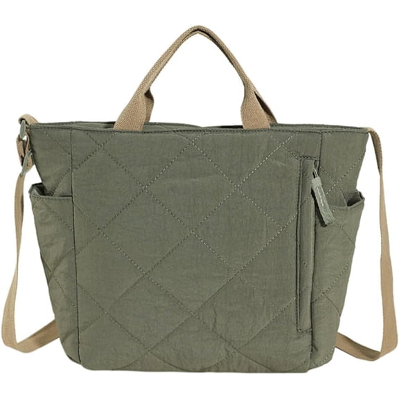 Puffy Tote Bags for Women Quilted Shoulder Bag Large Capacity Puffer Hobo Handbag Lightweight Crossbody Bag