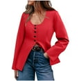 thumbnail image 1 of Generic Womens Blazers Business Casual Long Sleeve Button Down Scoop Neck Split Hem Fitted Suit Jacket Office Work Blazer, 1 of 5