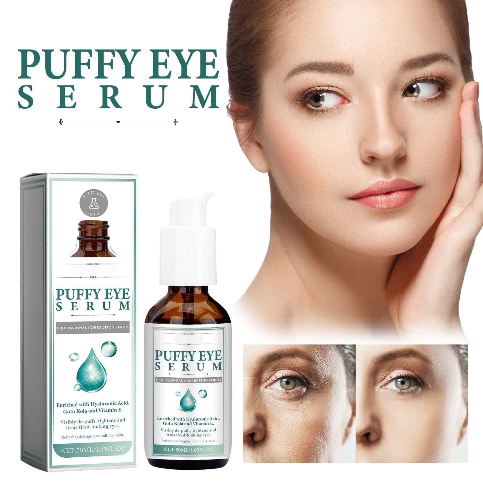 Puffy Under Eye Face Aging Firming W/Vitamin E Collagen Gotu Green Tea