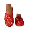 thumbnail image 1 of Puffy Womens Christmas Slippers Cute Cartoon Santa Reindeer Winter Shoes Soft Cozy Homewear Footwear Indoor Warm Slippers Women's Fashion #03 Red & Size 8, 1 of 5