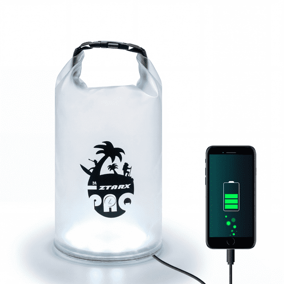 PuffyGlo 3L Inflatable Solar Light 2-in-1 Phone Charger Lantern, IP66 Waterproof