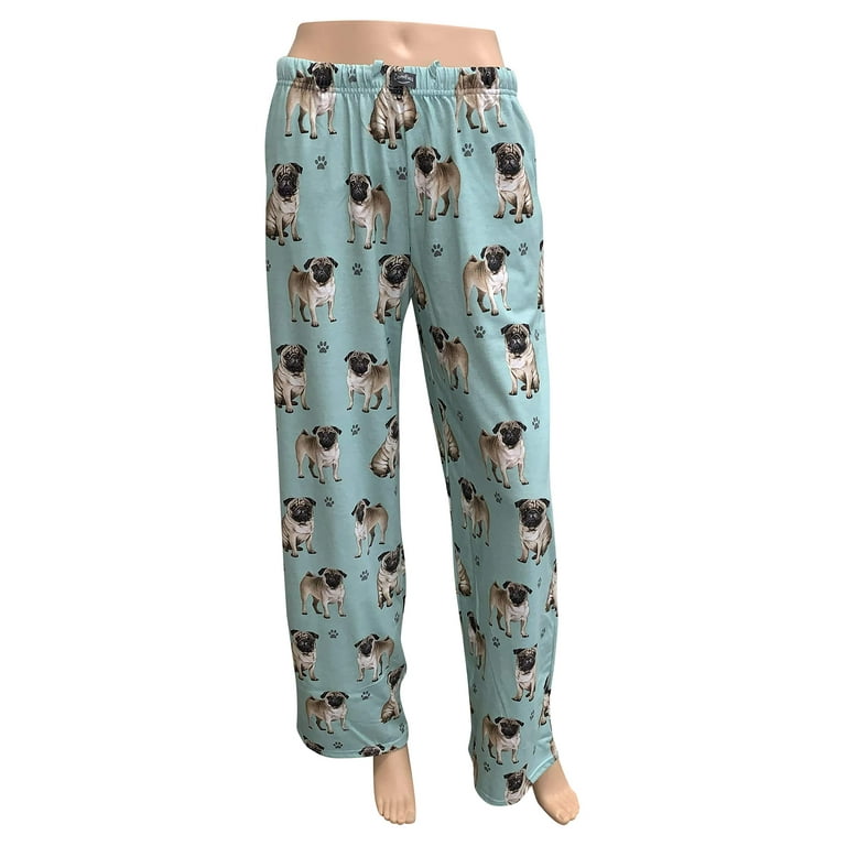 Pug #01 Pet Lover Pajama Pants New Cotton Blend - All Season - Comfort Fit  Lounge Pants for Women and Men - Pug Size Small