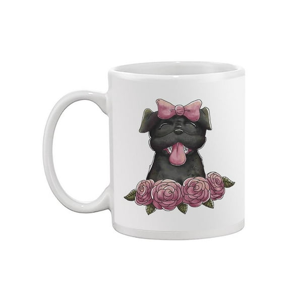 Pug And Roses Mug - SPIdeals Designs,