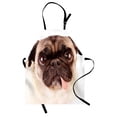 thumbnail image 1 of Pug Apron Portrait of an Upset Dog with Its Tongue Out Pug with Giant Sad Eyes Pet Animal Photo Print, Unisex Kitchen Bib Apron with Adjustable Neck for Cooking Baking Gardening, Brown, by Ambesonne, 1 of 3