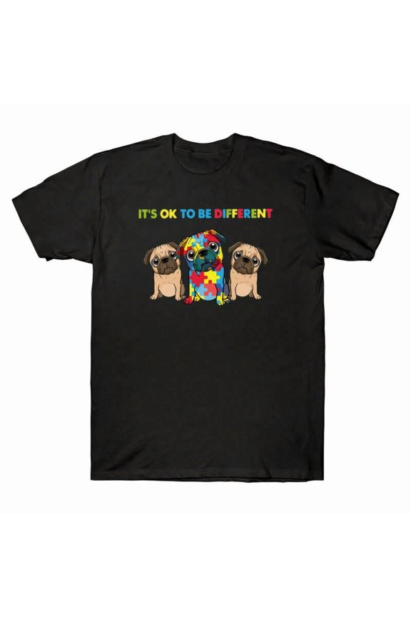 Pug Autism Awareness It¡¯s Ok To Be Different Funny Dog Men's T Shirt Funny Tee