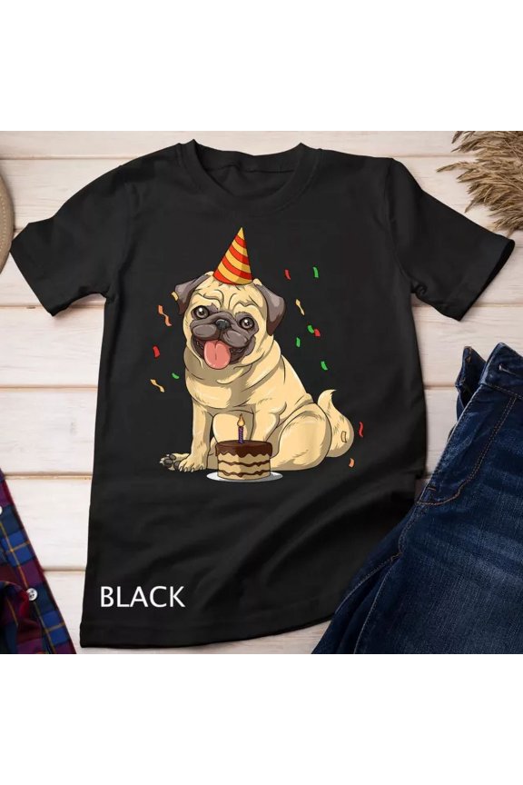 Pug Birthday Pug Birthday Party Pug Theme T-Shirt Unisex T-Shirt