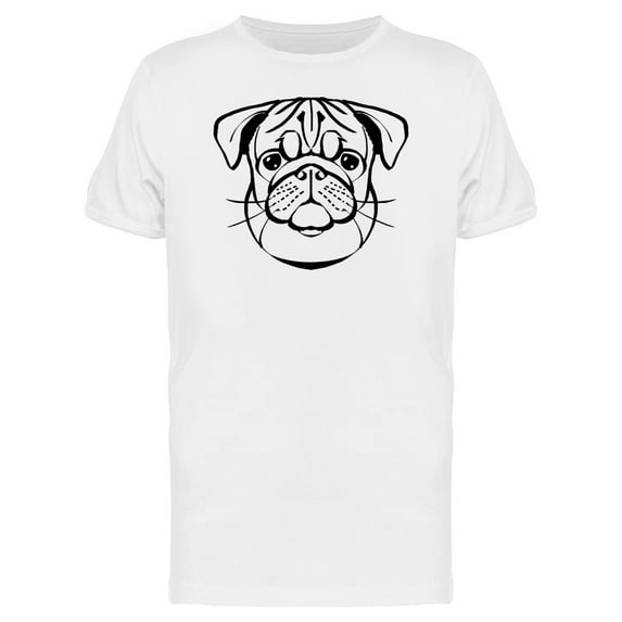 Pug Black Outlines Tee Men's -Image by Shutterstock