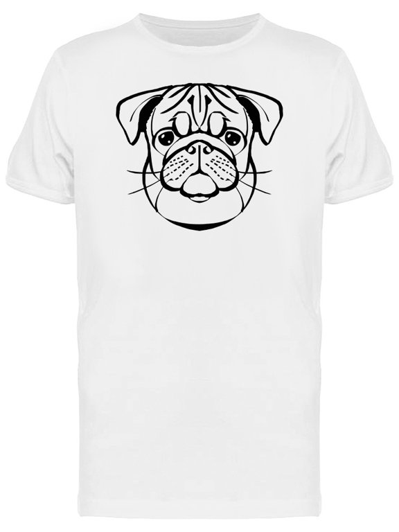 Pug Black Outlines Tee Men's -Image by Shutterstock