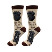 E&S Pets Pug, Black Socks - Life is Better Socks for Pet Lovers - Cute Unisex Socks - One Size Fits Most