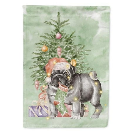 Christmas Black Pug #2 Flag Garden Size