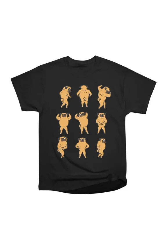 Pug Bodybuilding Poses T-Shirt Tee Gift For Him Merch For Her Apparel For Friend