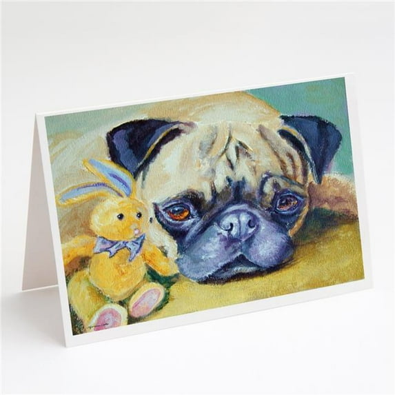 Pug Bunny Rabbit Greeting Cards & Envelopes - Pack of 8