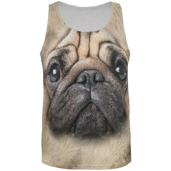 Pug Butt All Over Adult Tank Top - X-Large